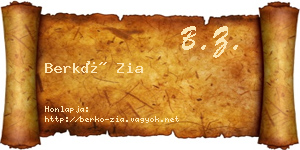 Berkó Zia névjegykártya